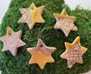 5 Keramik Sterne in gelb-Geschenkanh&auml;nger