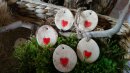 5 Keramik-Eier mit Herz