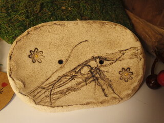 Keramik Seifenschale oval -mit Blümchen