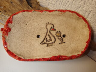 Keramik Seifenschale oval -Entchen