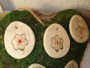 5 Keramik-Eier mit Bl&uuml;mchen