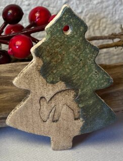 Geschenkanhänger Baum mit süßem Reh