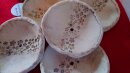 Keramik Seifenschale rund mit Bl&uuml;mchen