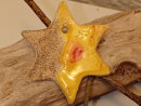 5 Keramik Sterne in gelb